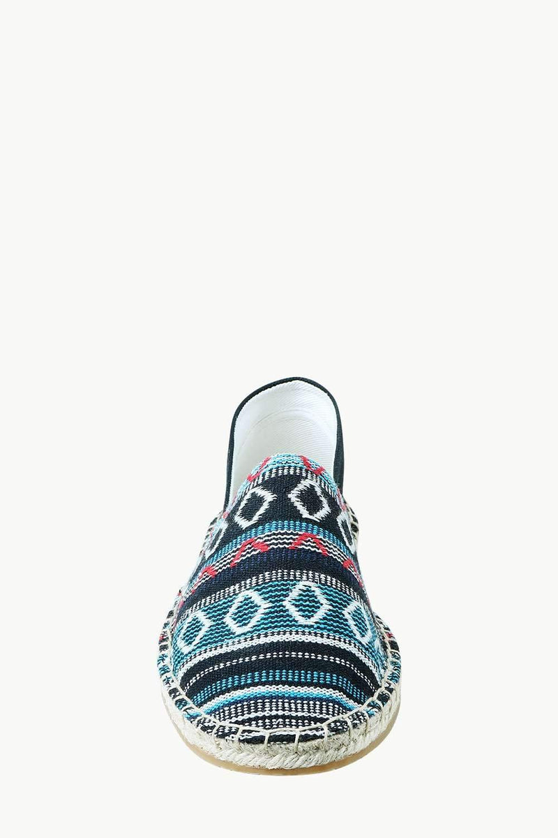 Men's Blue Jacquard Embroidered Espadrilles