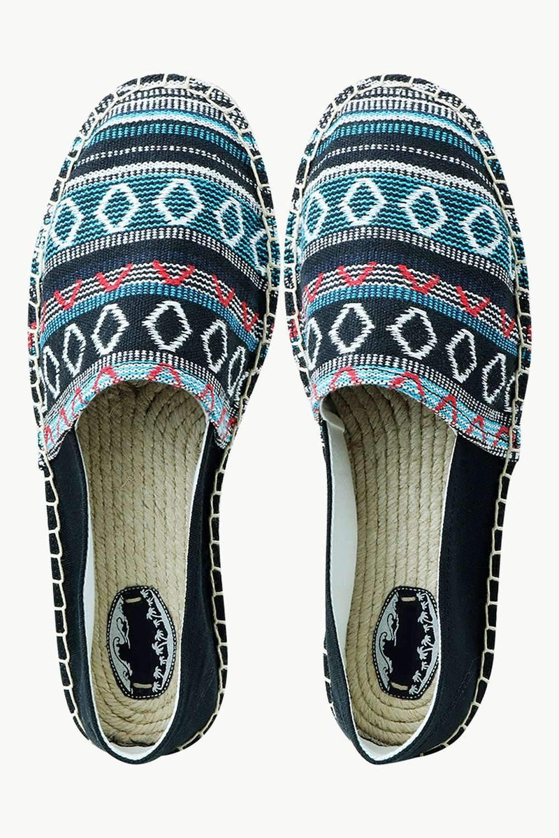 Men's Blue Jacquard Embroidered Espadrilles