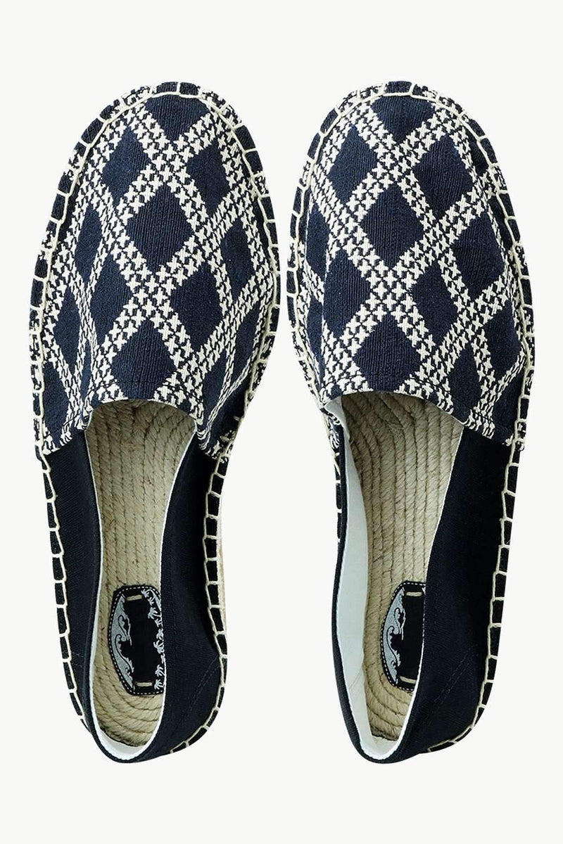 Men's Diagonal Check Print Espadrilles