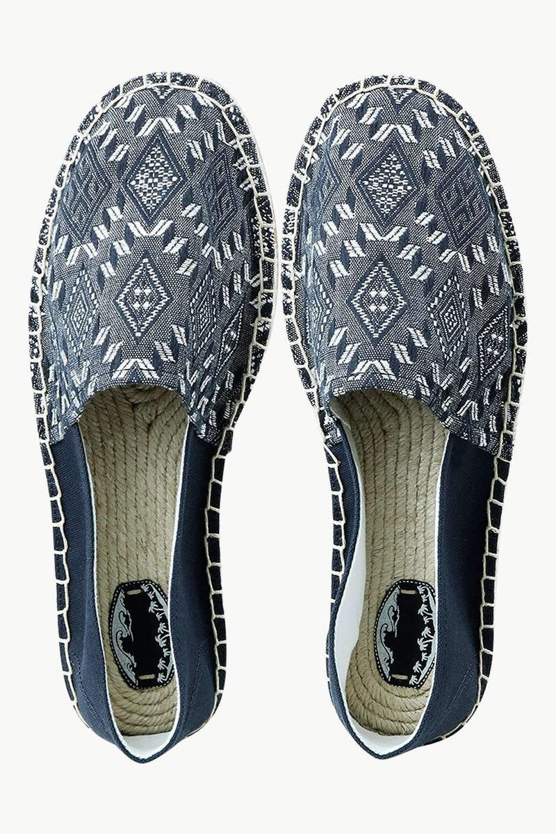 Men's Navy n' White Ethnic Print Espadrilles