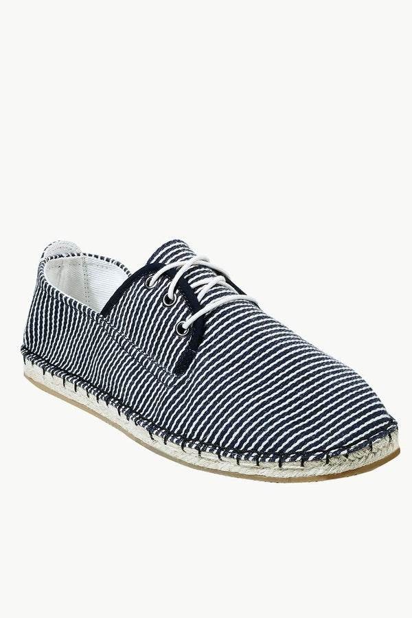 Men's Nautical Lace-up Canvas Espadrilles