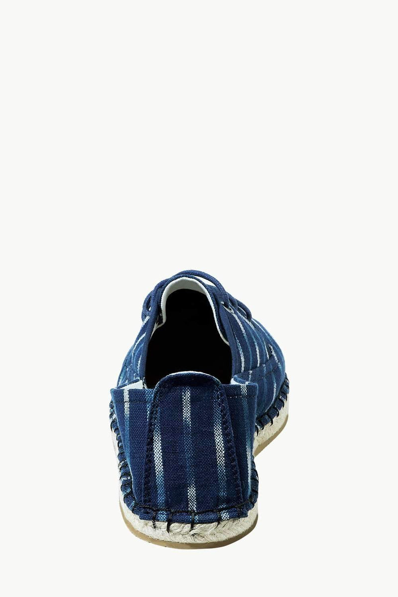 Men's Blue Jacquard Lace-up Espadrilles