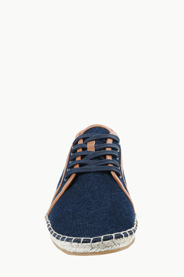 Mens Leather Detailed Denim Espadrilles