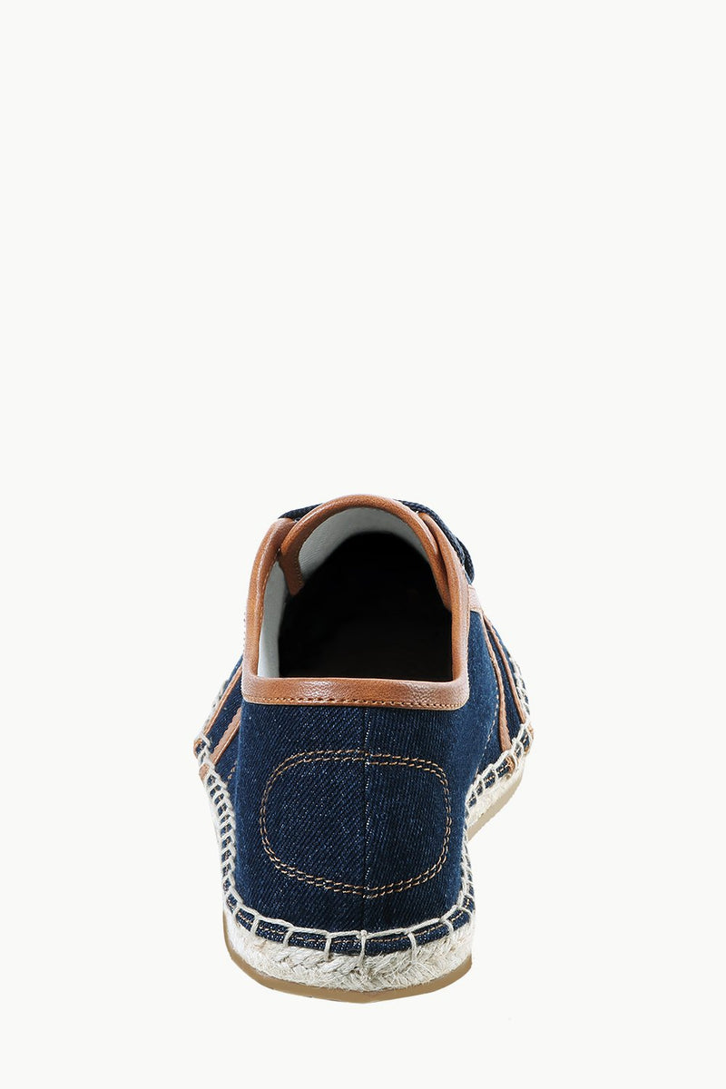 Mens Leather Detailed Denim Espadrilles