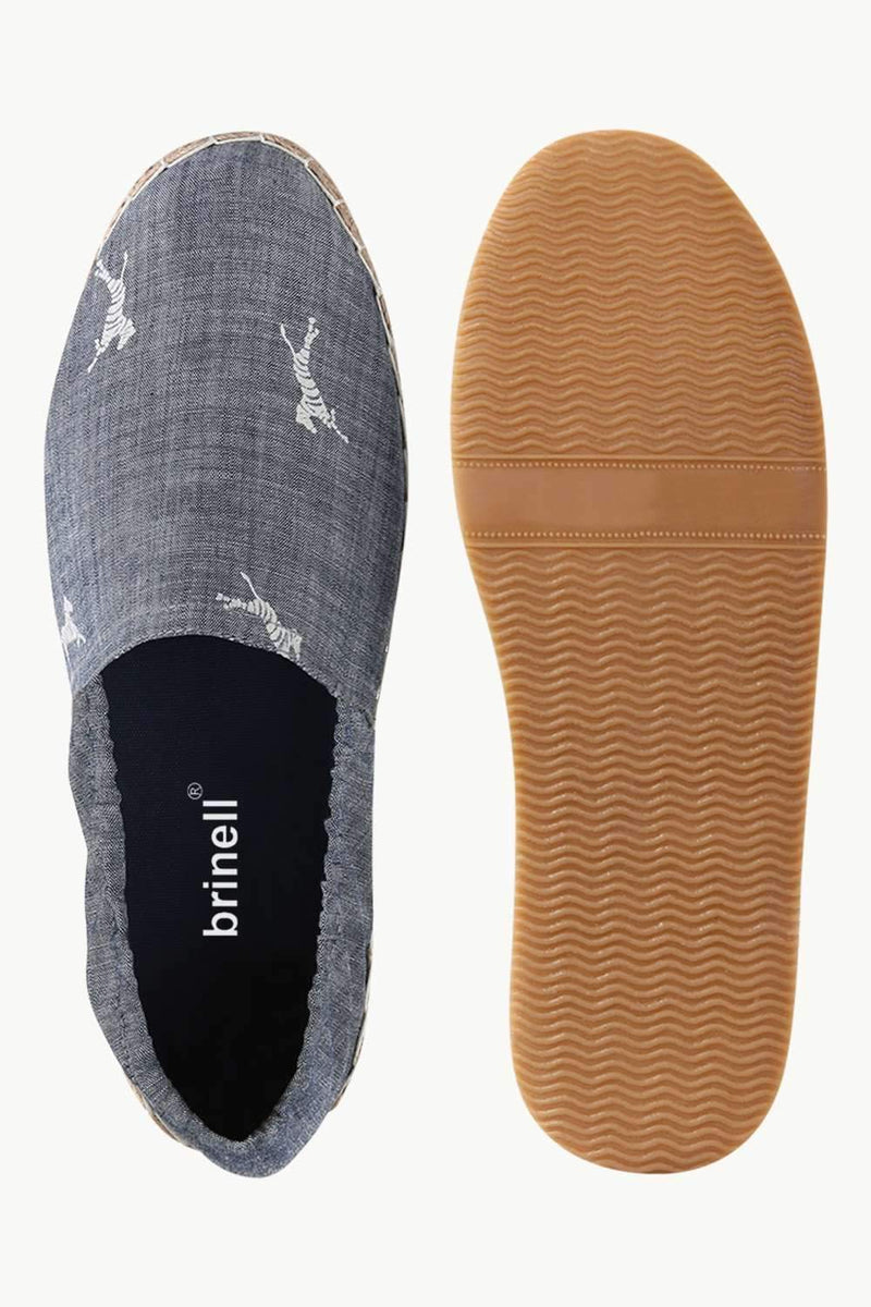 Mens Elastic Zebra Denim Espadrilles
