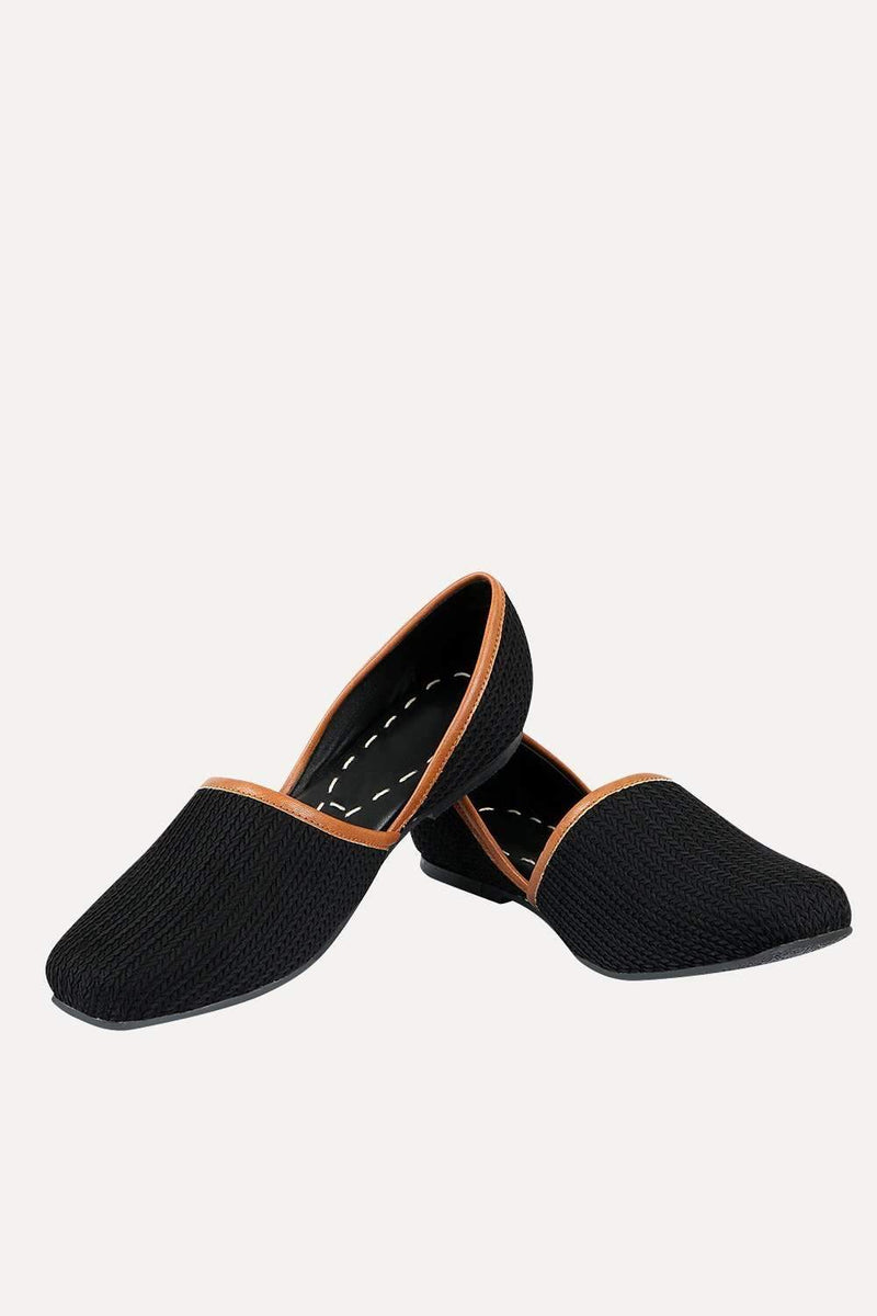 Men's Black Canvas Twill Juttis