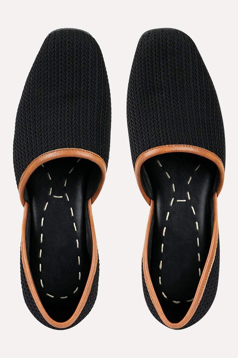 Men's Black Canvas Twill Juttis