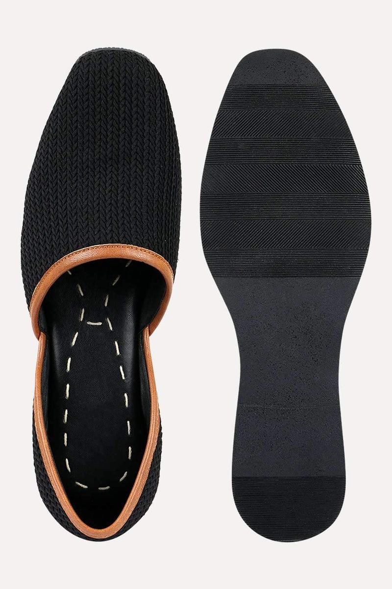 Men's Black Canvas Twill Juttis