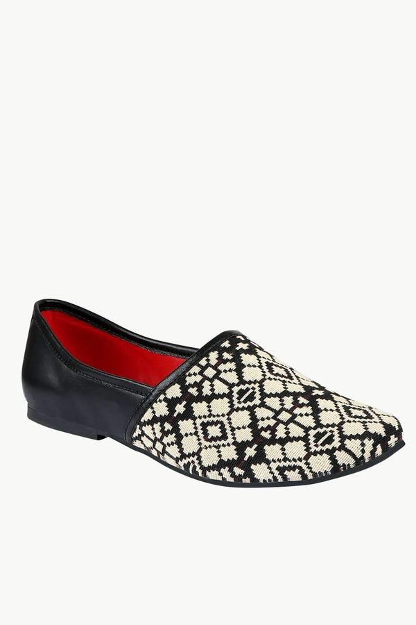 Men's Dark Brown Jacquard Juttis