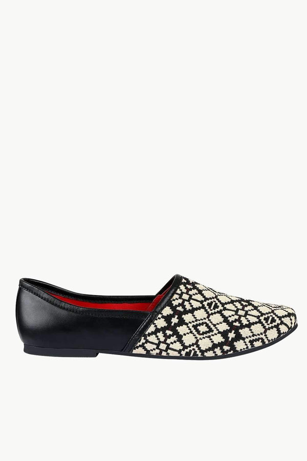 Men's Dark Brown Jacquard Juttis