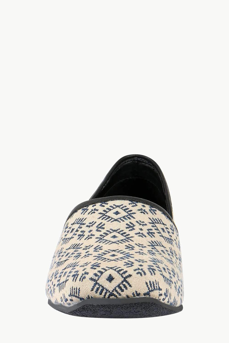 Men's Beige Jacquard Slip-On Juttis