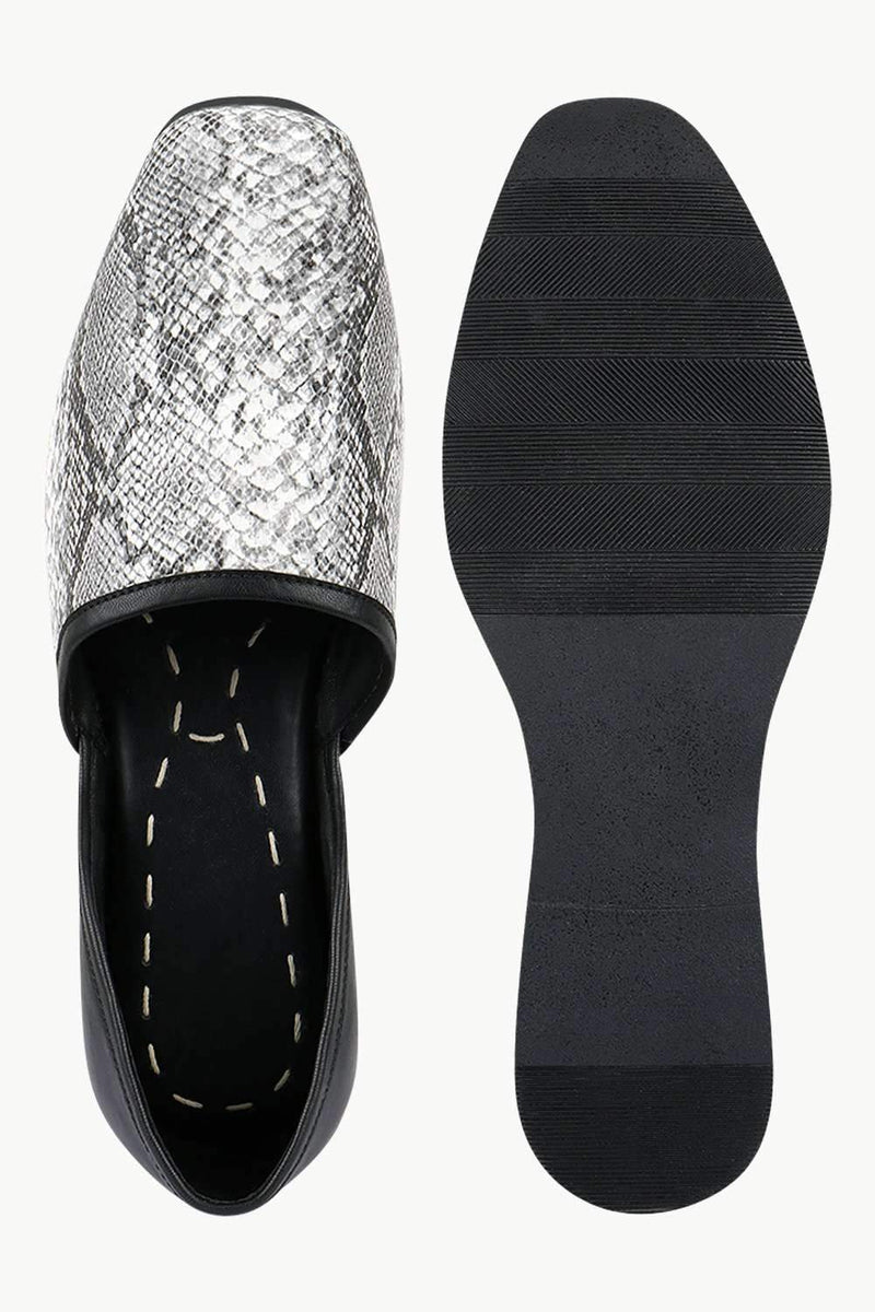 Men's Snake Pattern Faux Leather Juttis