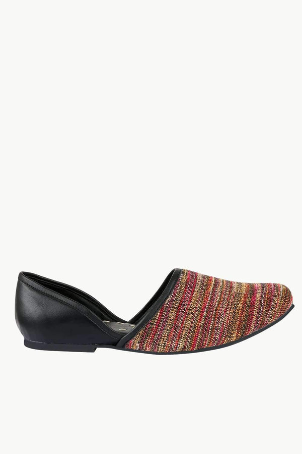 Men's Multicolour Jacquard Slip-On Juttis