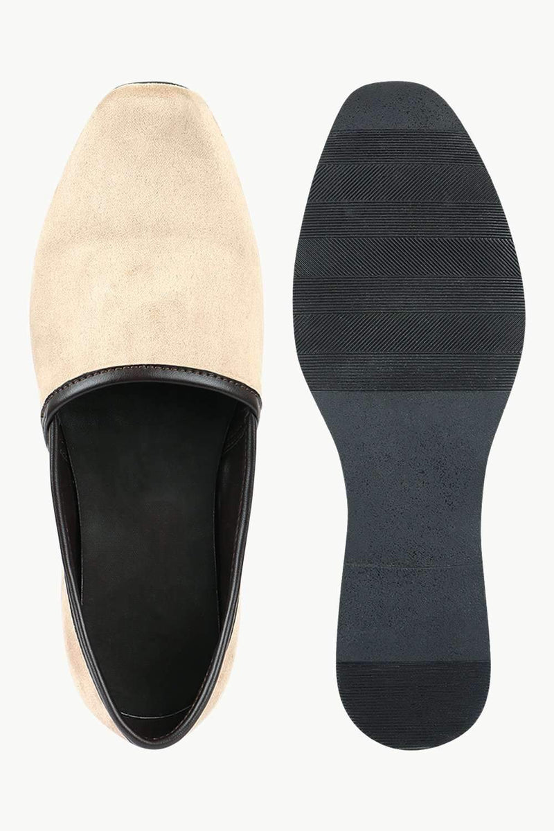 Men's Tan Faux Suede Juttis