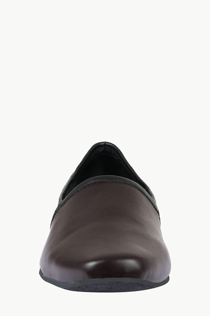 Men's Dark Brown Faux Leather Juttis
