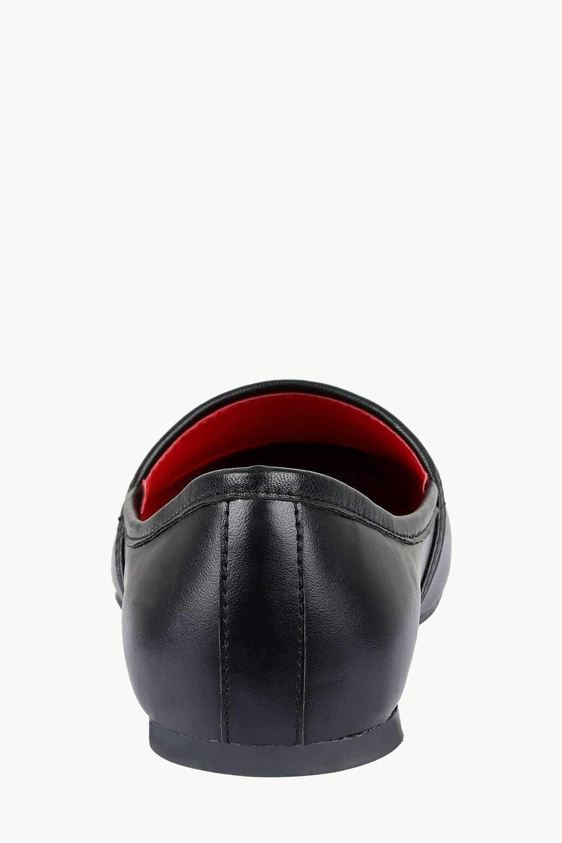 Men's Solid Black Faux Leather Juttis