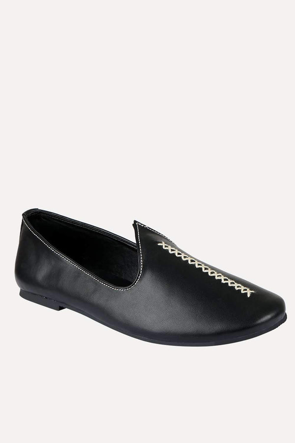 Men's Contrast Stitch Faux Leather Juttis