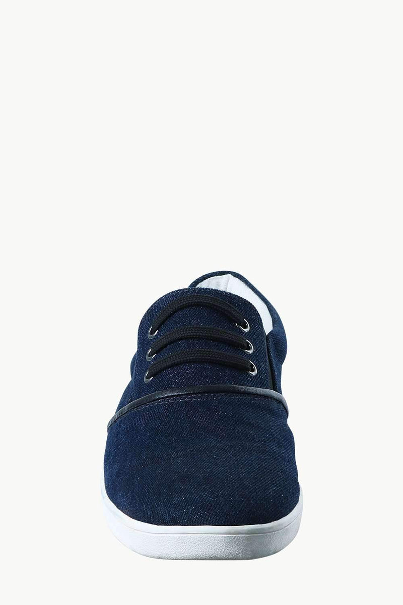 Men's Denim Mock Lace Slip-On Loafers