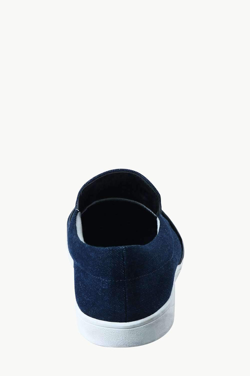 Men's Denim Mock Lace Slip-On Loafers
