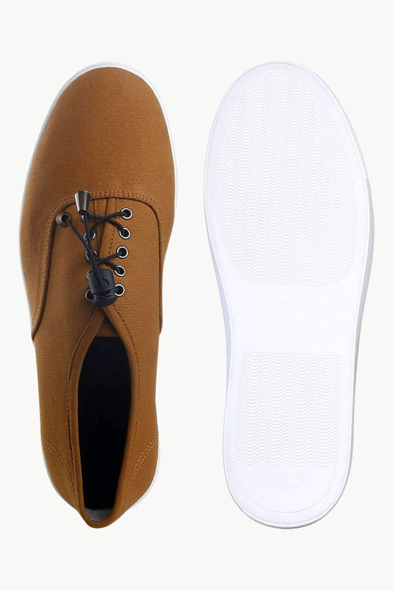 Men's Elastic Tassel Brown Boat Shoes