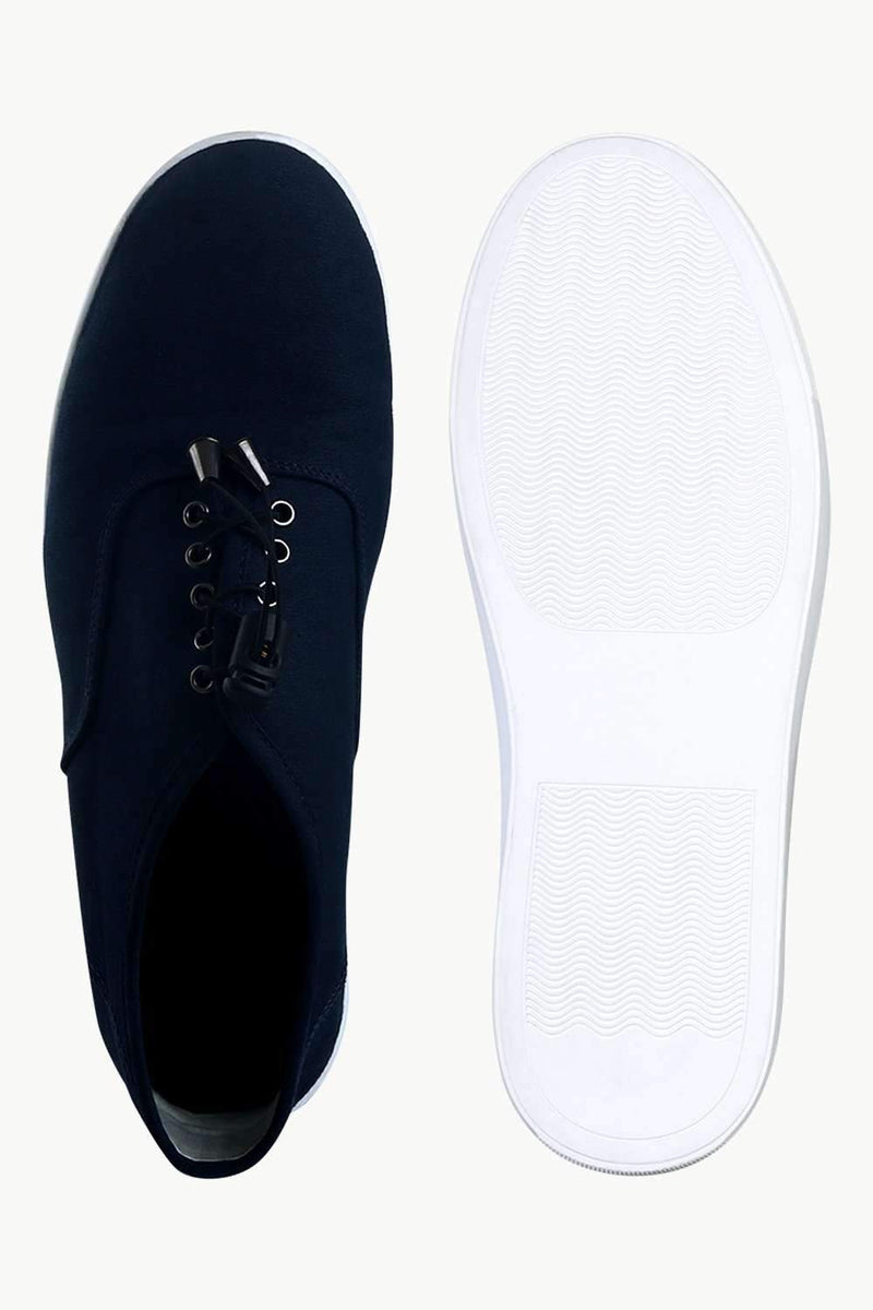 Men's Elastic Tassel Navy Boat Shoes