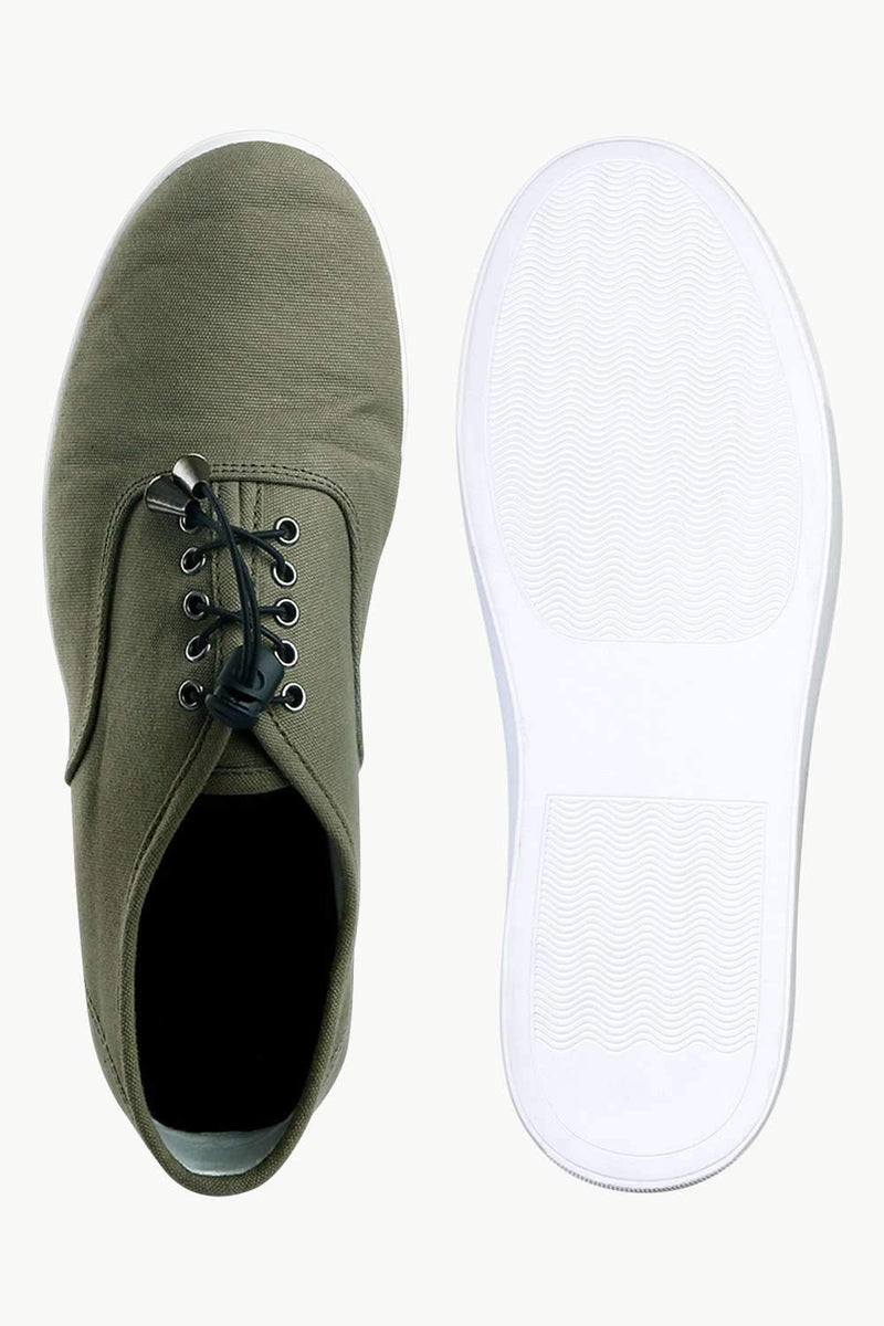 Men's Elastic Tassel Green Boat Shoes