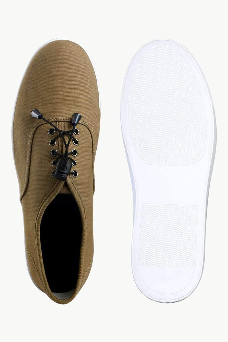 Men's Elastic Tassel Khaki Boat Shoes