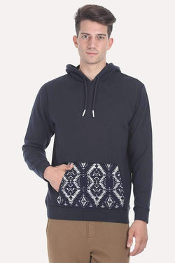 Fleece Popover Hoodie With A Contrast Pocket