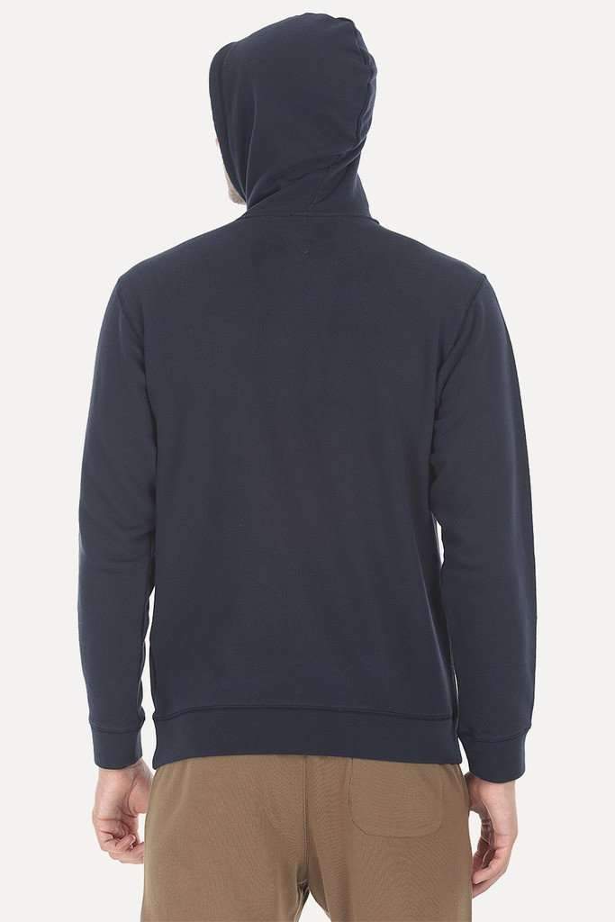 Fleece Popover Hoodie With A Contrast Pocket