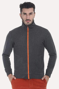 Cotton Poly Blend Jacket With Zipper