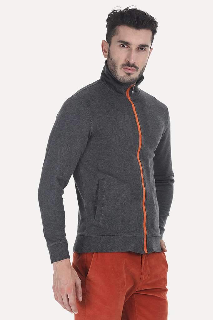 Cotton Poly Blend Jacket With Zipper