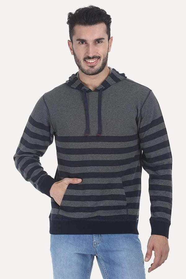 French Terry Nautical Strip Hoodie