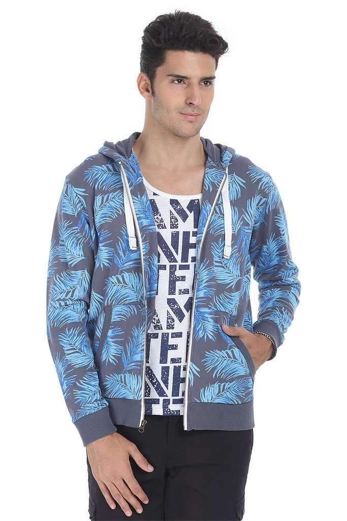 Full Zipper Printed Fleece Hoodie