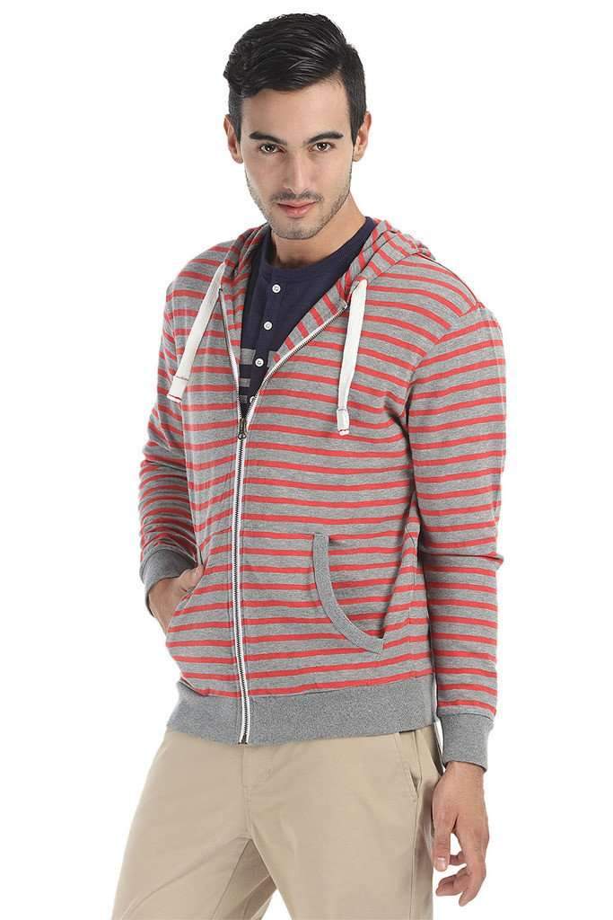 Full Zipper Stripped Fleece Hoodie