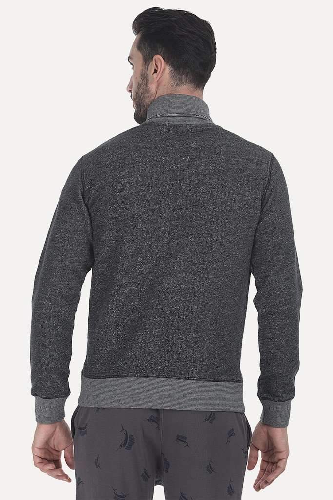 Heather Fleece One Button Sweatshirt