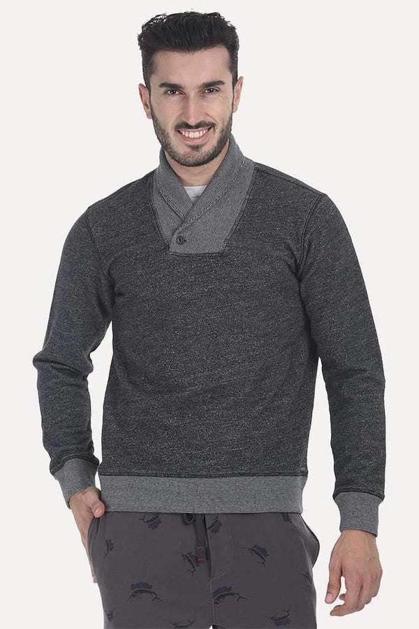 Heather Fleece One Button Sweatshirt