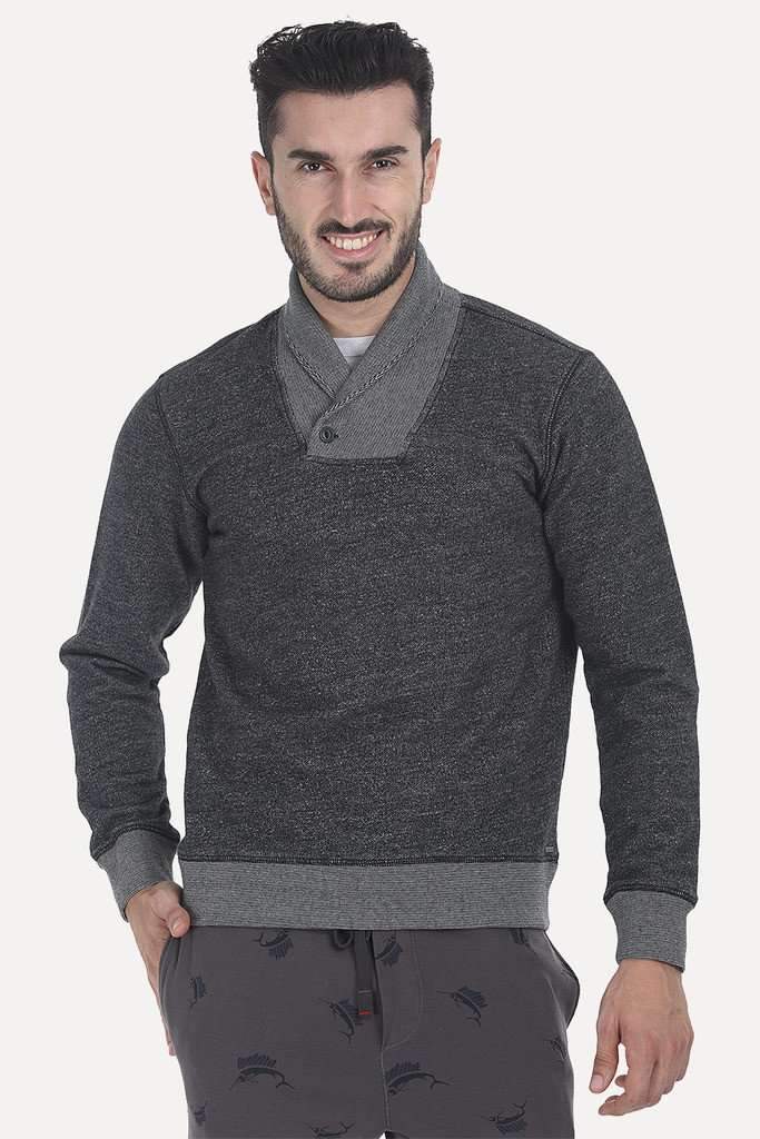 Heather Fleece One Button Sweatshirt