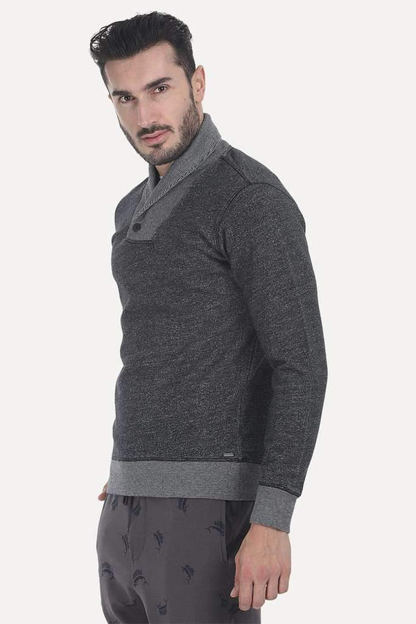 Heather Fleece One Button Sweatshirt