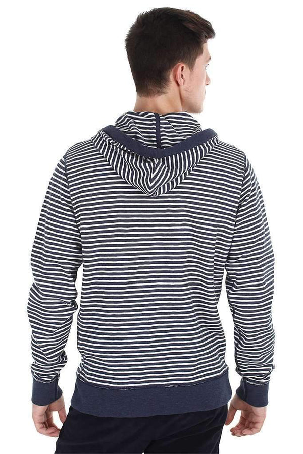 Heather Stripe Half Front Zip Hoodie