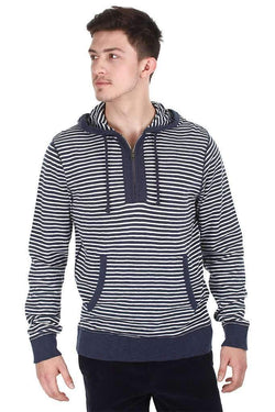 Heather Stripe Half Front Zip Hoodie