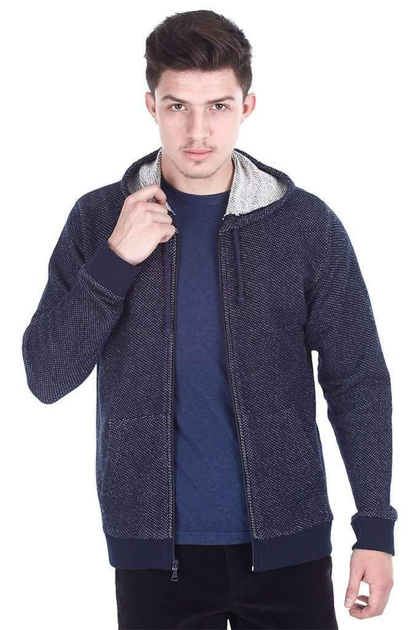 Jacquard Fleece Front Zip Hoodie