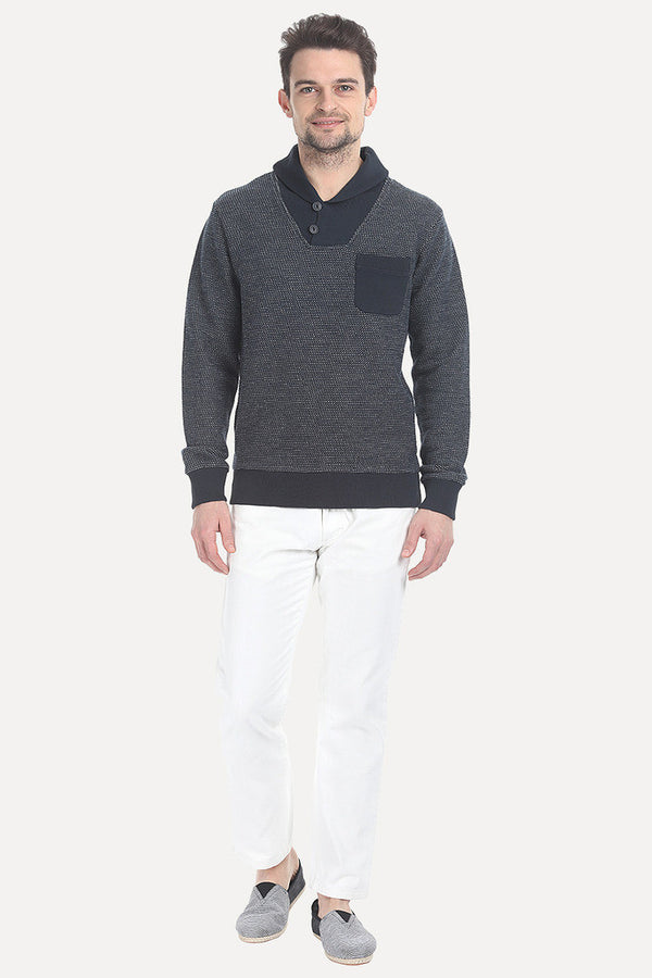 MÌ_å©lange Pullover With Collar
