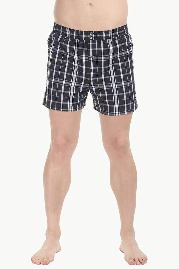 Patterned Boxers With Elastic Waistband And Buttons