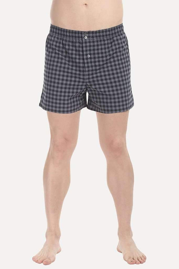 Patterned Boxers With Elastic Waistband And Buttons