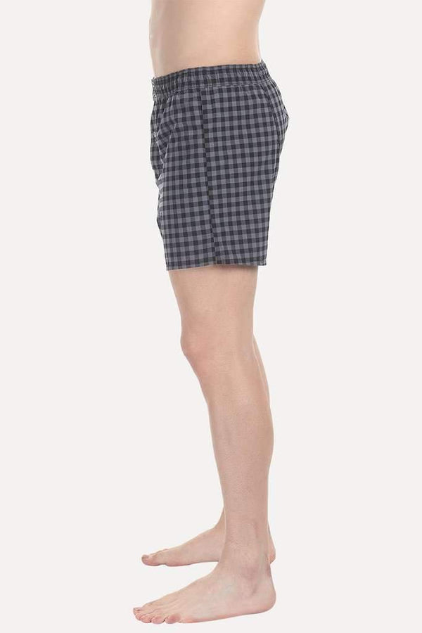 Patterned Boxers With Elastic Waistband And Buttons