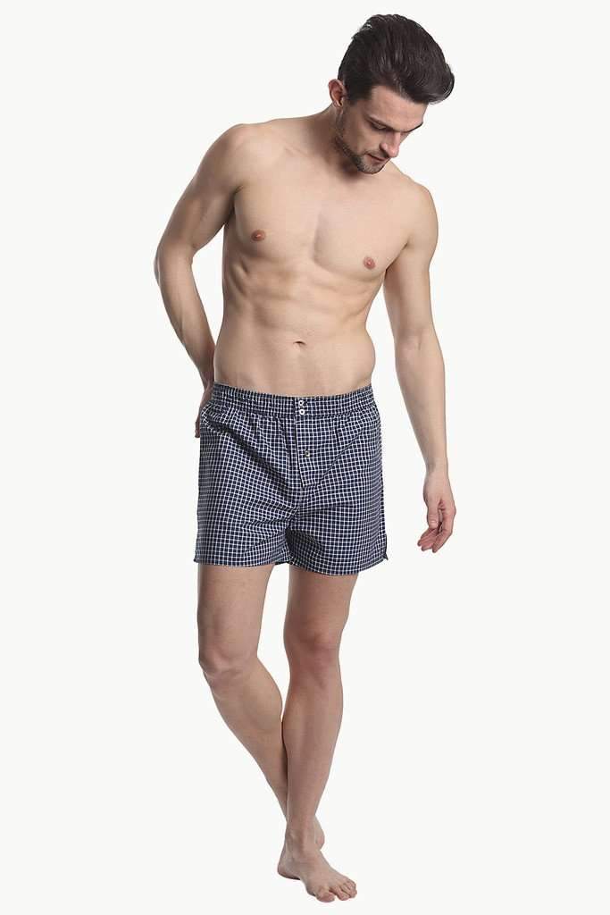 Patterned Boxers With Elastic Waistband And Buttons