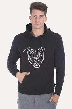Solid Graphic Fleece Hoodie