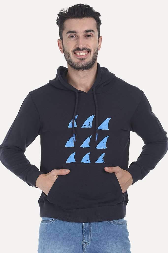 Solid Graphic Fleece Hoodie