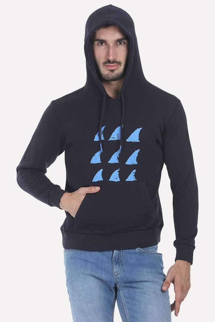 Solid Graphic Fleece Hoodie