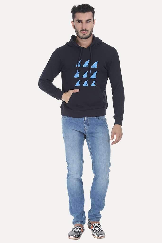Solid Graphic Fleece Hoodie